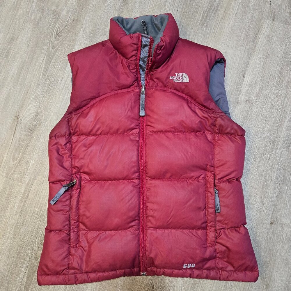 The North Face Girl's Size Large Down Maroon Gray Series 600